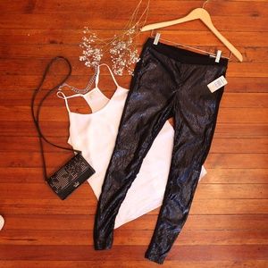 Torrid Black Sequin Front Leggings NWT